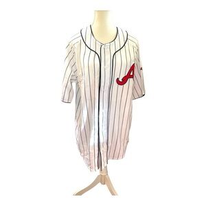 Atlanta Braves Men’s Jersey Medium | Dynasty Series MLB Pinstripe